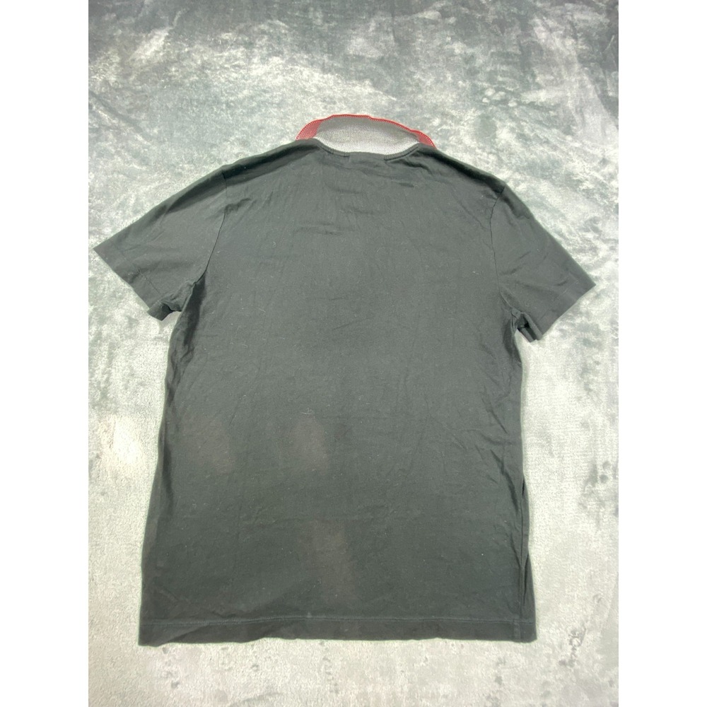 Lacoste Polo Shirt Mens S Black Red Contrast Collar Short Sleeve Logo Athletic - Picture 9 of 10